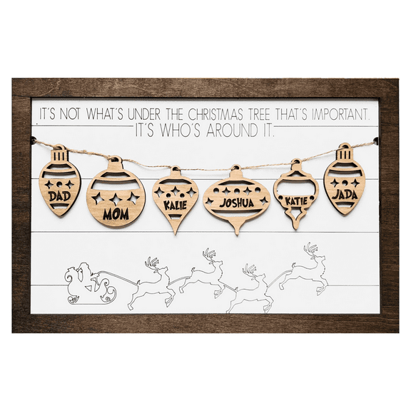 Christmas Family Ornament Plaque | Gift for Parents | Grandparents Gifts | Christmas Home Decor Sign