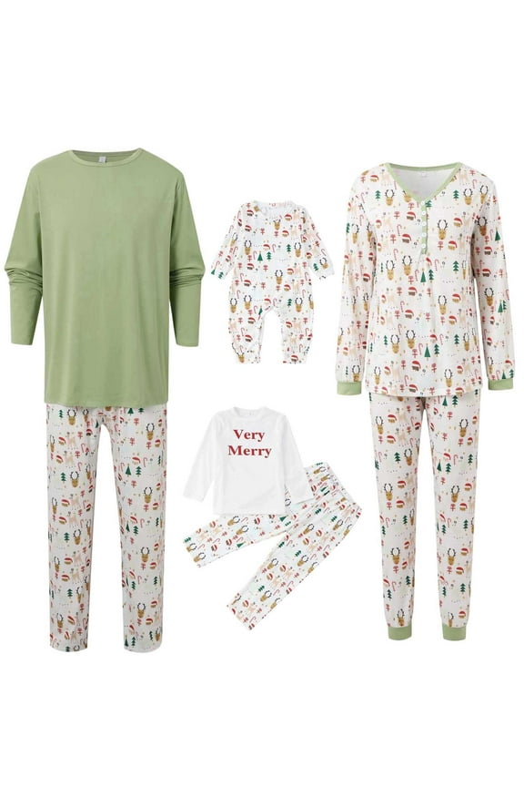 Christmas Pajamas for Family - Matching Family Christmas Pajamas, Loungewear Outfits, Plus Size (Adult, M)
