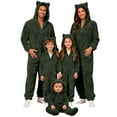 thumbnail image 1 of Christmas Family Pajamas Christmas Family Matching Dad Romper Long Sleeve Hooded Full Length Pants Cat Ear Soft Sleepwear For Dad Dark Green M, 1 of 5