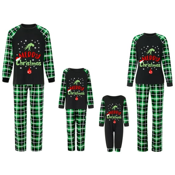Christmas Family Pajamas Matching Holiday Pajama Xmas Sleepwear Christmas Loungewear Set Jammies for Couples Kids Baby