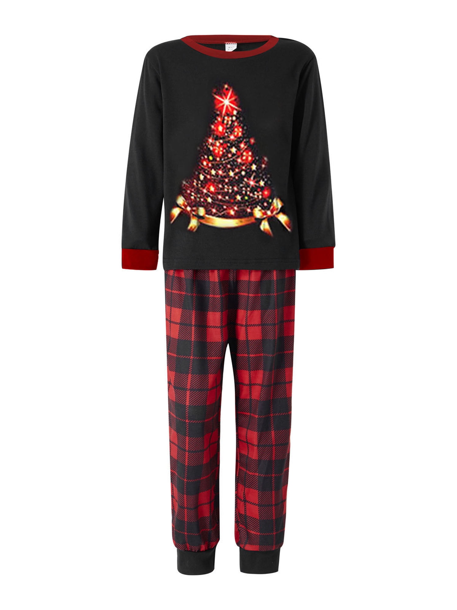 Christmas Family Pajamas Matching Set Elk Print Long Sleeve Tops and ...