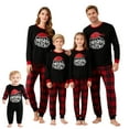 thumbnail image 1 of Christmas Family Pajamas Matching Set Hat Printed Pull on Top Plaid Pants Matching PJS Set, 1 of 7