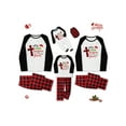 thumbnail image 1 of Christmas Family Pajamas Matching Set Letter Print Long Sleeve Tops and Elastic Plaid Pants Loungewear Soft Sleepwear, 1 of 4