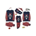 thumbnail image 1 of Christmas Family Pajamas Matching Set Letter Print Long Sleeve Tops and Plaid Pants Loungewear Soft Sleepwear, 1 of 8