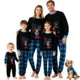 thumbnail image 1 of Christmas Family Pajamas Matching Set Letter Print Long Sleeve Tops and Plaid Pants Sleepwear, 1 of 7