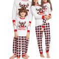 thumbnail image 1 of Christmas Family Pajamas Matching Set, Long Sleeve Cartoon Elk T-shirt with Plaid Pants Sleepwear Loungewear, 1 of 8