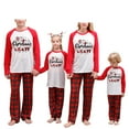 thumbnail image 1 of Christmas Family Pajamas Matching Set, Long Sleeve Letters Print T-shirt with Plaid Pants Sleepwear Loungewear, 1 of 4
