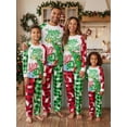 thumbnail image 1 of Christmas Family Pajamas Matching Set Long Sleeve Tree Letters Print T-shirt with Plaid Pants Sleepwear Loungewear, 1 of 10