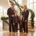 thumbnail image 1 of Christmas Family Pajamas Matching Set Plaid Pattern Holiday Sleepwear Set with Dog Shirt, 1 of 10