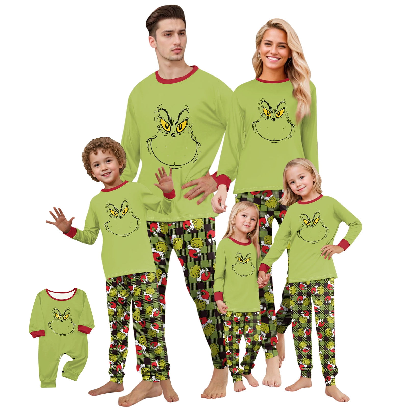 Christmas Family Pajamas Matching Set Print Long Sleeve Tops and Pants ...