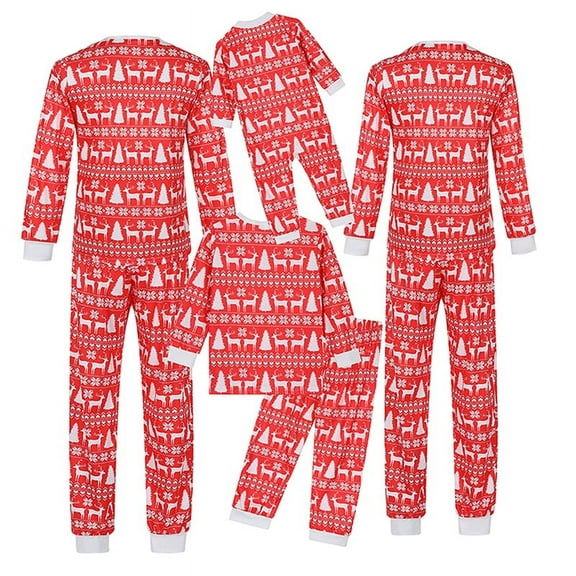 Christmas Family Pajamas Matching Set Print Tops and Elastic Pants