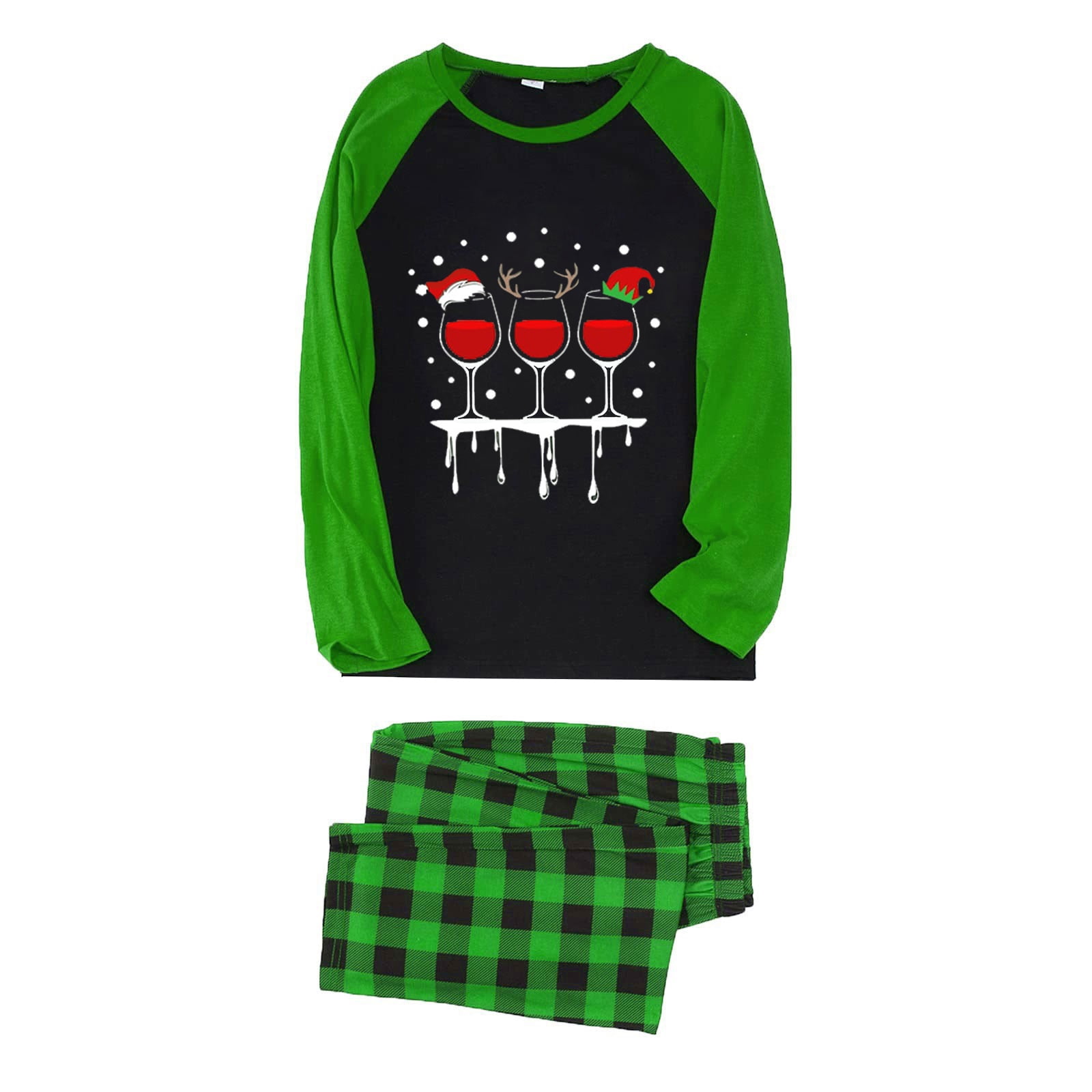 Christmas Family Pajamas Matching Set Santa Claus Print Long Sleeve T ...