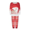 thumbnail image 1 of Christmas Family Pajamas Matching Set Santa Claus Print Long Sleeve Tops and Pants Loungewear Soft Sleepwear, 1 of 9