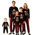 thumbnail image 1 of Christmas Family Pajamas Matching Set Santa Claus Print Long Sleeve Tops and Plaid Pants Sleepwear Soft Nightwear, 1 of 7