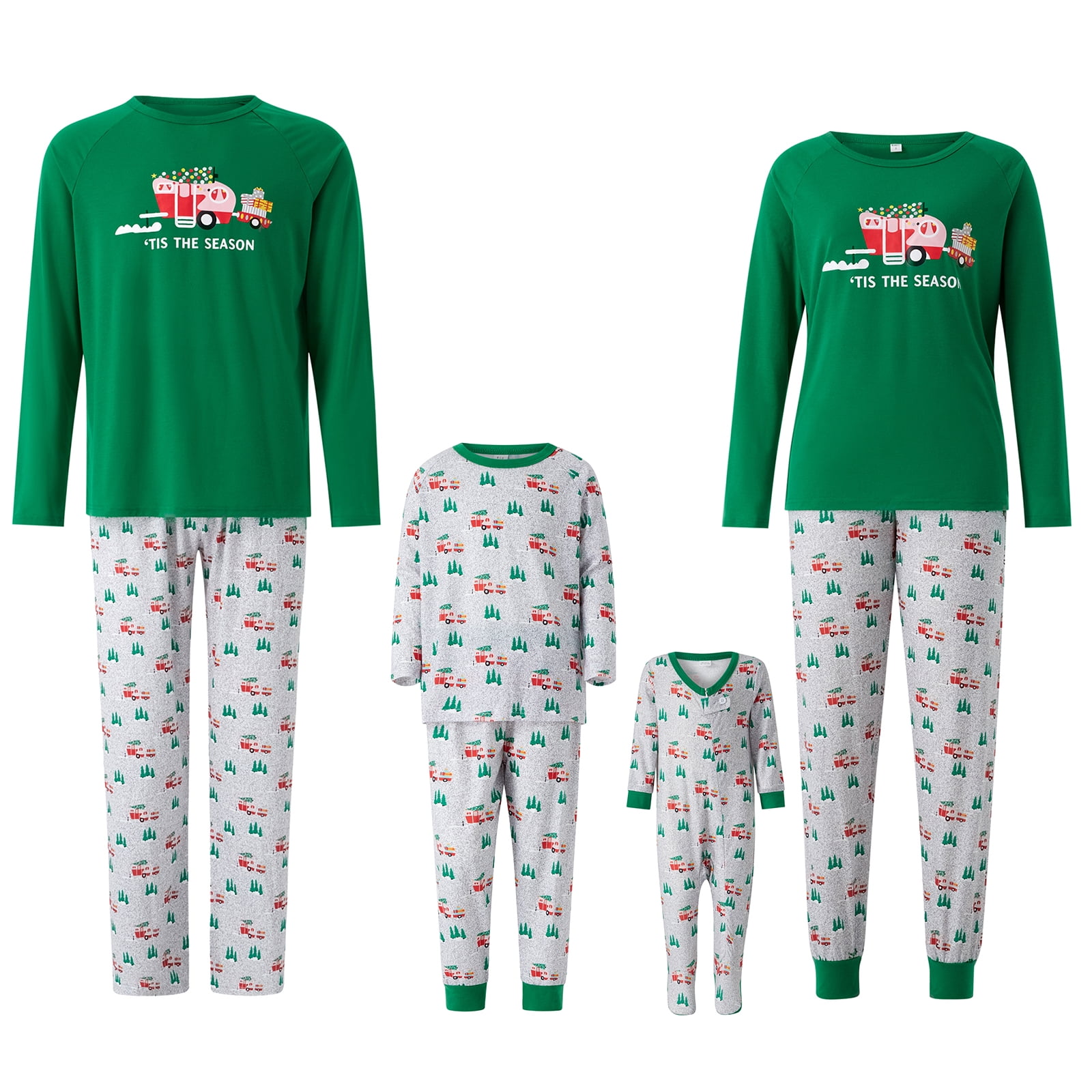 Christmas Family Pajamas Matching Sets,Bear Classic Plaid Xmas Clothes