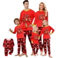 thumbnail image 1 of Christmas Family Pajamas Matching Sets, Gift Box Print Long Sleeve Tees and Plaid Pants, Cozy Loungewear for Family Matching Sets, 1 of 8