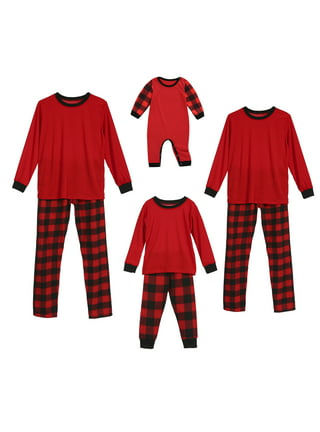 Womens Red & Black Buffalo Plaid Flannel Pajamas Sleep Set 3X