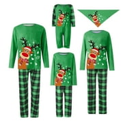 SUNLOUDY Christmas Family Pajamas Matching Sets Xmas Matching Pjs for Adults Kids Holiday Home Xmas Family Sleepwear Set