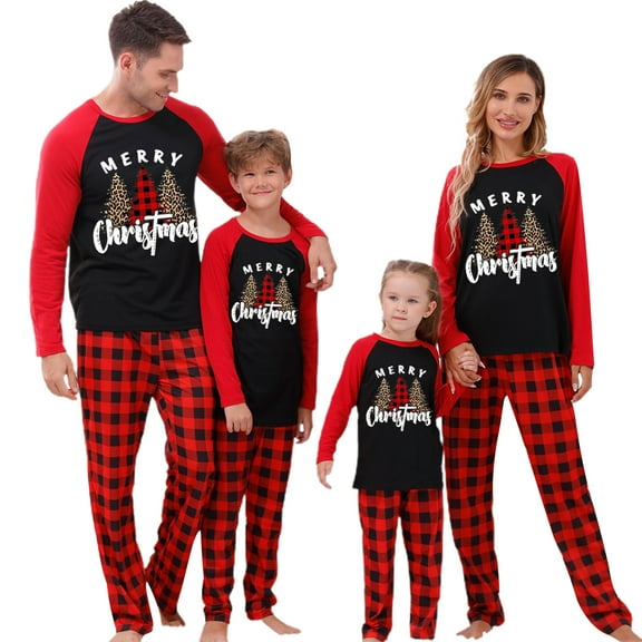 Christmas Family Pajamas Matching Sets Xmas Matching Pjs for Adults Kids Holiday Home Xmas Family Sleepwear Set
