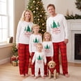 thumbnail image 1 of Christmas Family Pajamas Matching Sets with Dog Christmas Tree Print Plaid PJs, 1 of 10