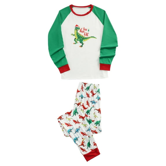 Christmas Family Pajamas Set Dinosaur Print Tops+Trousers/Romper Matching Family Xmas Clothes Set