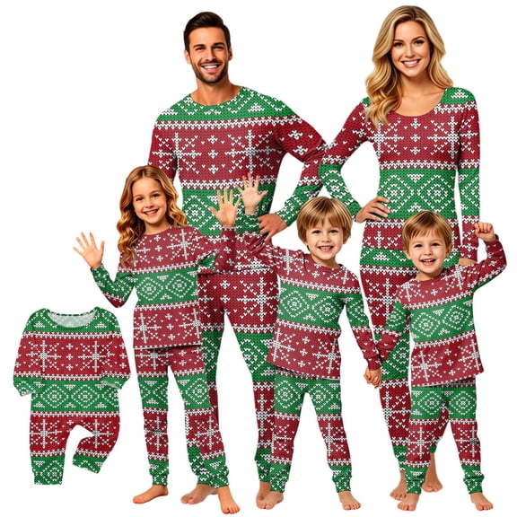 Christmas Family Pajamas Sets Plaid Print Holiday PJs Sleepwear Loungewear for Man/Woman/K’id/B'aby