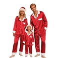 thumbnail image 1 of Christmas Family Pjs Silk Christmas Pajamas Long Sleeve Button down Sleepwaear Holiday Matching Family Christmas Outfits Kids Matching Christmas Pajamas, 1 of 4