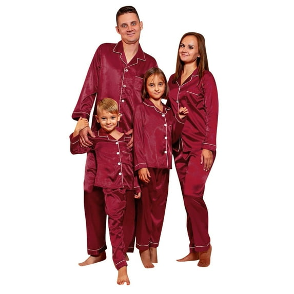 Christmas Family Pjs Silk Christmas Pjs Long Sleeve Button-Down Loungewear Set Christmas Clothes Christmas Pajamas Womens