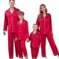 thumbnail image 1 of Christmas Family Pjs Silk Pjs Long Sleeve Button down Holiday Casual Funny Pajamas, 1 of 3