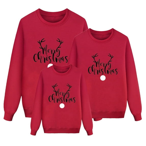 Christmas Family Sweatshirts Family Christmas Outfits Pullover Crew Neck Long Sleeve Christmas Letter Printed Christmas Sweater Family Loungewear Sleepwear for Dad