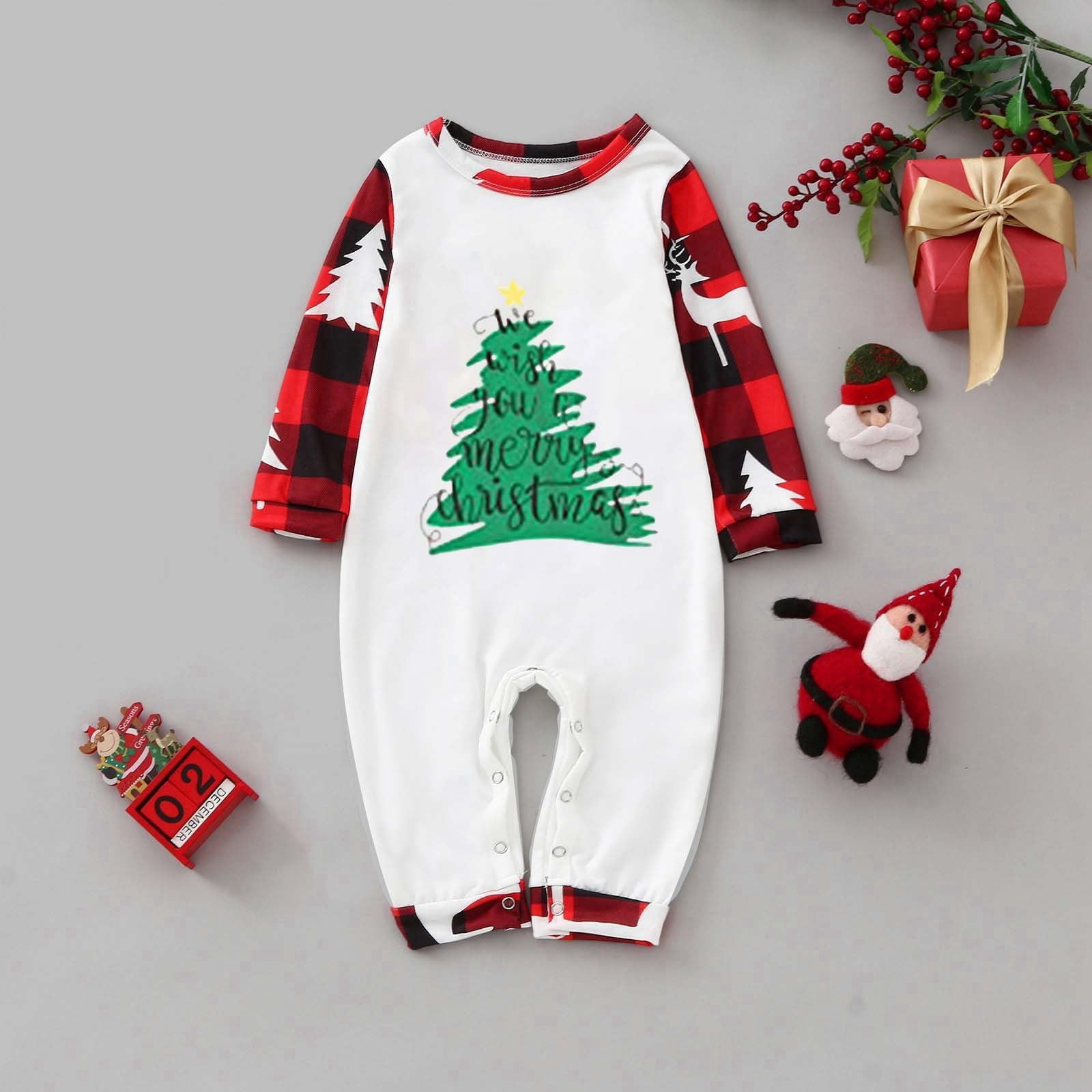 Christmas Family Wear Green Christmas Tree Print Pajamas Casual Wear