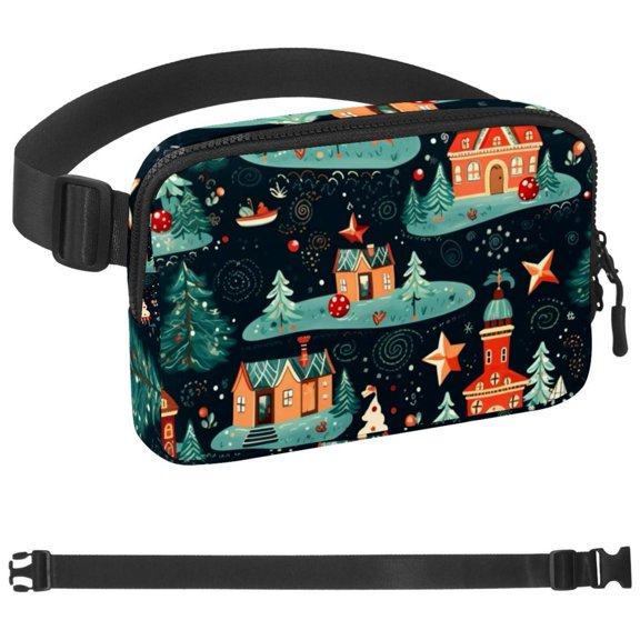 Christmas Fanny Pack Belt Bag for Women and Men, Fashionable Waist Pack with Adjustable Strap for Traveling, Hiking, Jogging, Cycling