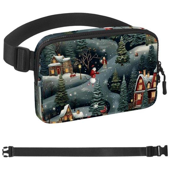 Christmas Fanny Pack for Men Women, Crossbody Waist Bag Pack, Belt Bag for Travel Walking Running Hiking Cycling, Easy Carry Any Phone, Wallet
