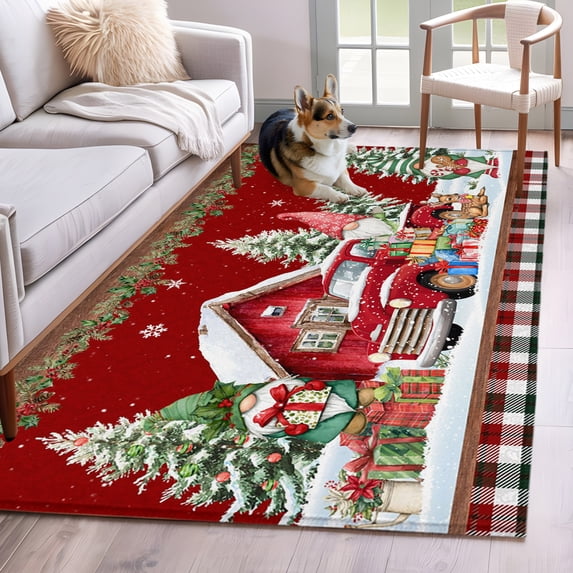 Christmas Farm 2.7'x5' Rug for Office Desk Chair Area Small Bedroom ...