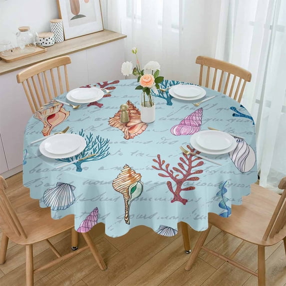 Christmas Farm Garland Stripes Round Tablecloth Waterproof Wedding Decor Table Cover Christmas Party Decorative Tablecloth