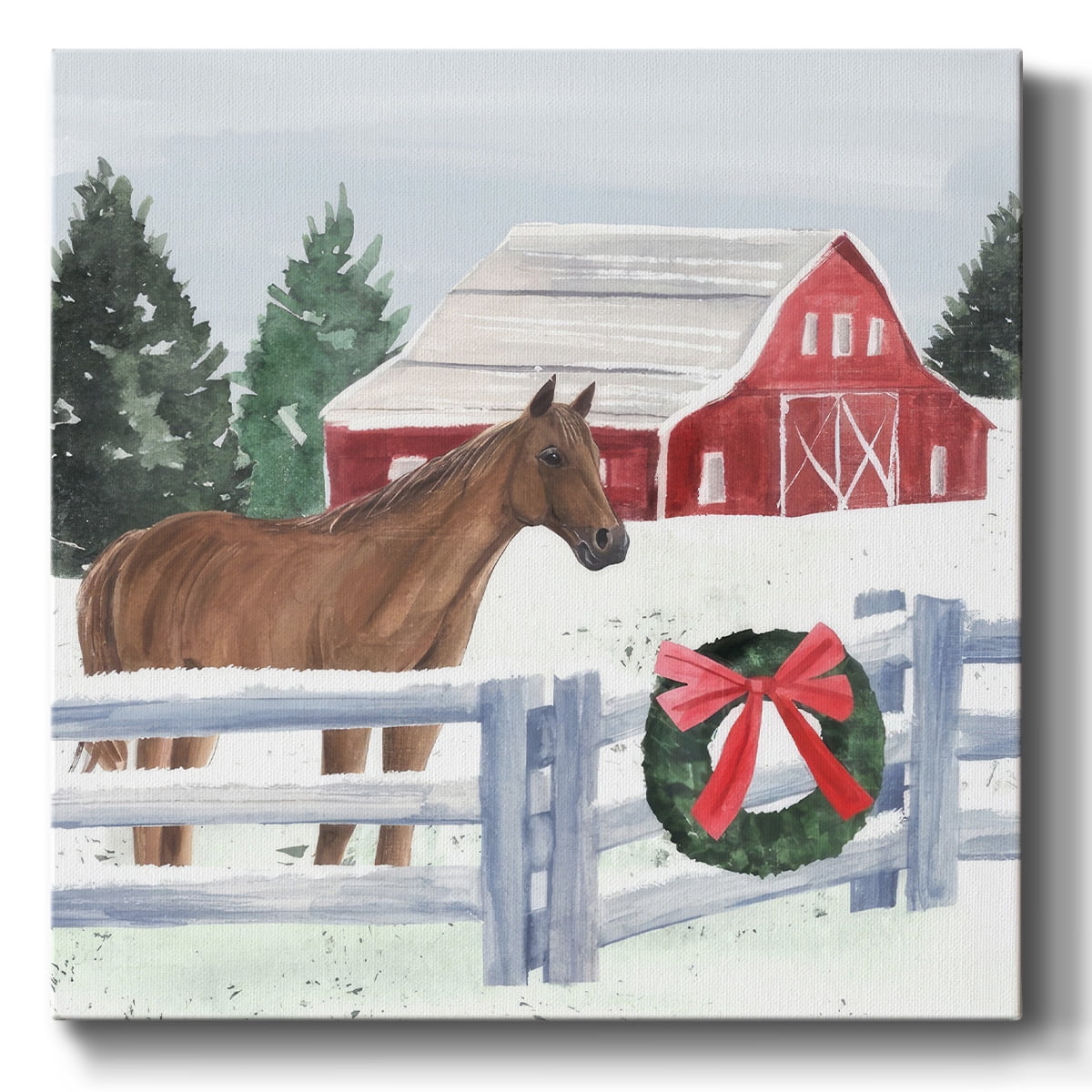 Christmas Farm I- Gallery Wrapped Canvas