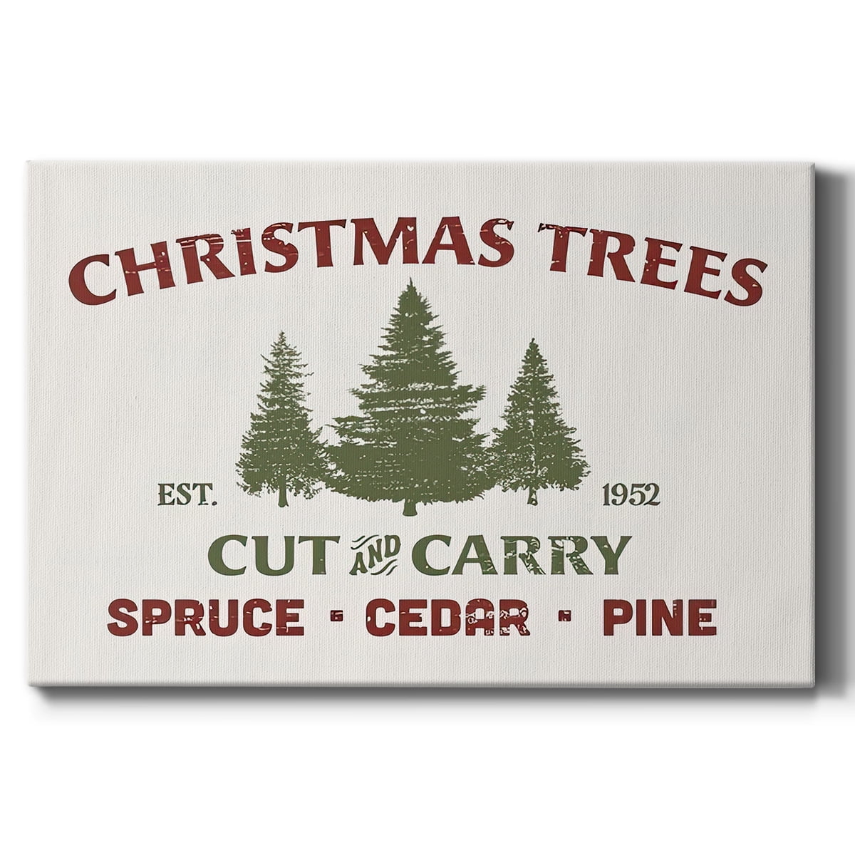 Christmas Farm Sign I- Gallery Wrapped Canvas