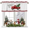 thumbnail image 1 of Christmas Farm Valances for Windows, Truck Xmas Tree Red Strips Rod Pocket Valance Short Window Treatments Curtains for Kitchen Bathroom Bedroom Decor, 60 x 14 In, 1 of 9