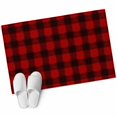 thumbnail image 1 of Christmas Farmhouse Washable Area Rug 2 x 3 ft Classical Red Black Buffalo Plaid, Soft Non Slip Rugs Stain Repellent Indoor Felt Carpet for Living Dining Room Bedroom Home Office, 1 of 9