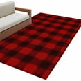 thumbnail image 1 of Christmas Farmhouse Washable Area Rug 3 x 5 ft Classical Red Black Buffalo Plaid, Soft Non Slip Rugs Stain Repellent Indoor Felt Carpet for Living Dining Room Bedroom Home Office, 1 of 9