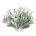 thumbnail image 1 of Christmas Faux Flocked Pine Branches Artificial Snow-Covered Greenery for Holiday Decor, Centerpieces, Wreaths & Floral Arrangements, 5-Prong Realistic Cedar Needle Stems for Festive Home Decor, 1 of 7