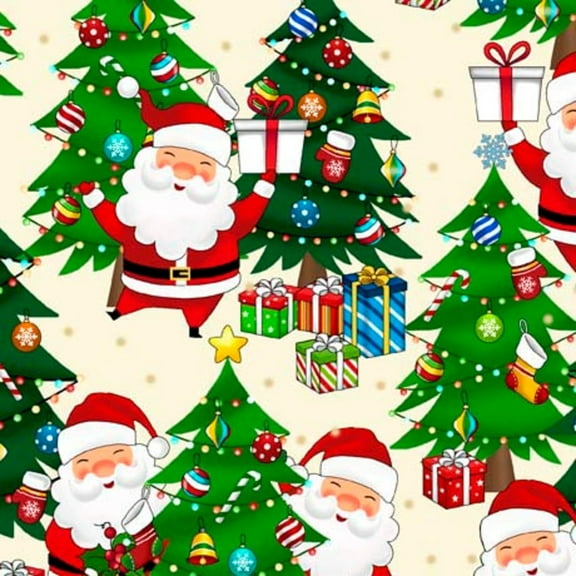Christmas Favorites Santas and Trees Cotton Fabric (Yard)