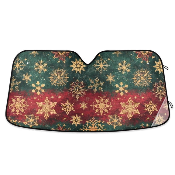 Christmas Featuring Snowflakes Car Windshield Sun Shade Foldable Car Front Window Visor Heat and UV Protection 53x23.5