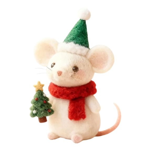 Christmas Felt Mice Ornaments, 3.2" Mini Hanging Felt Mice With Christmas Outfits, Tiered Tray Tabletop Decor, Animal Crafts Cute Xmas Tree Holiday Easter Gifts Home Office Party Supply