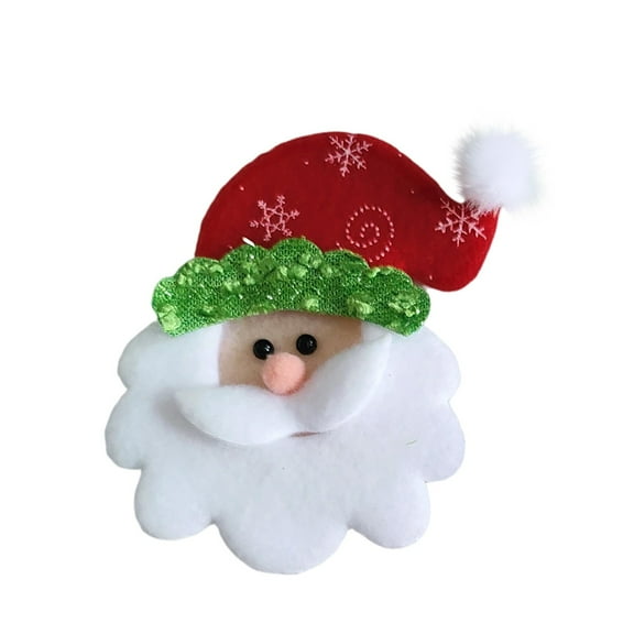Christmas Felt Ornament - Santa Head with Snowflake Hat