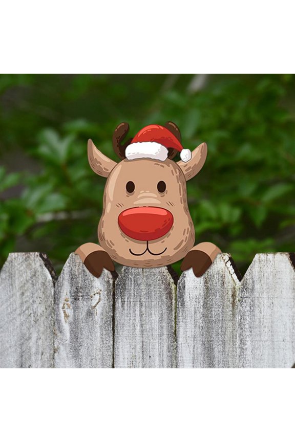 Christmas Fence Clings Decoration Clings Santa Climbing Fence to Peek Christmas Decoration with Sticky Tape Christmas Fence Outdoor Decoration
