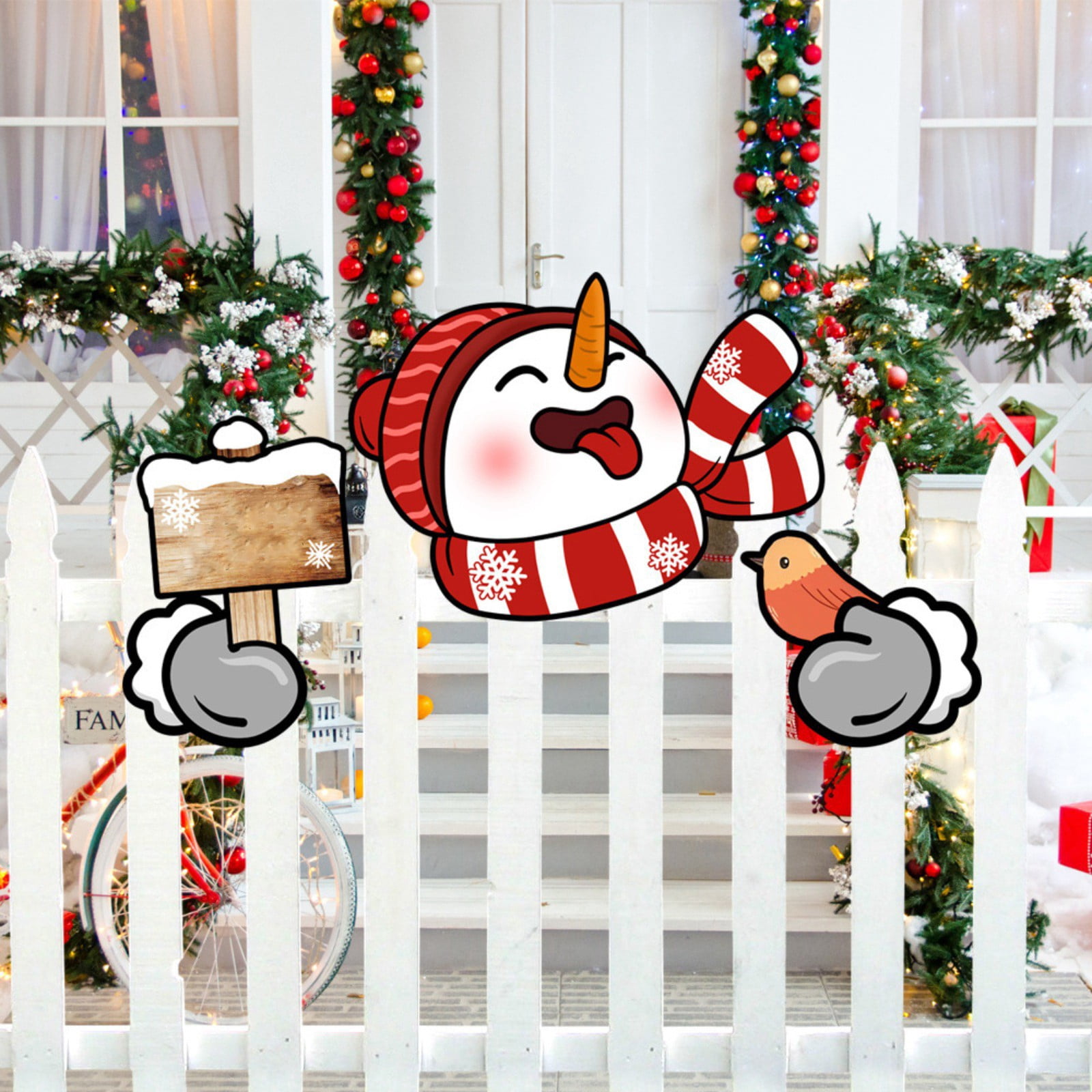 Christmas Fence Decoration Peekaboo Christmas Yard Decoration Santa ...