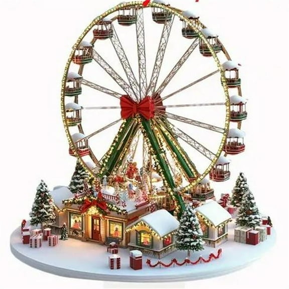 Christmas Ferris Wheel Decoration Logo Ornament Acrylic Home Desktop Ornament Living Room Bedroom Holiday Decoration Christmas Decorations Christmas Gifts For Grandkids Red 22cm
