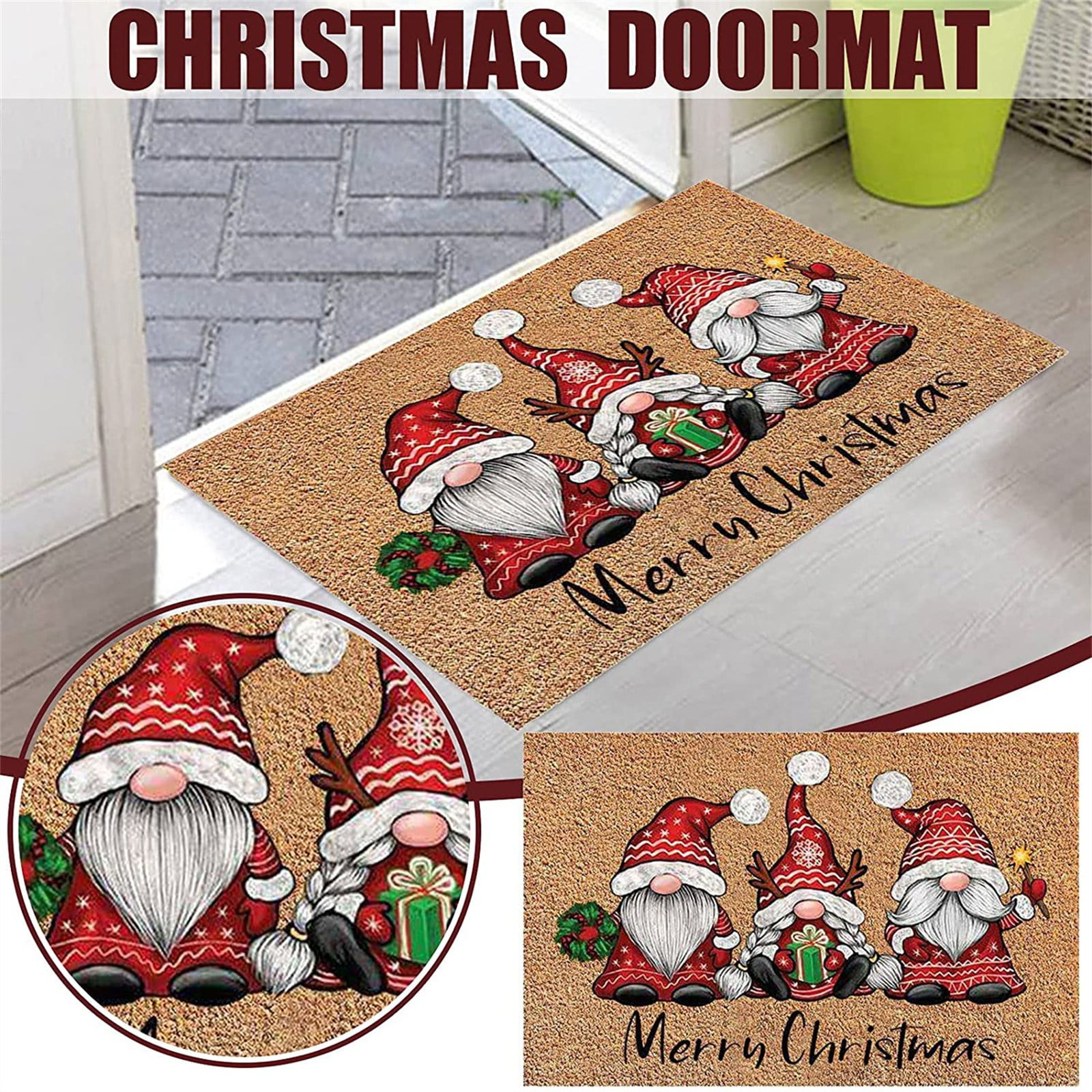 Christmas Festival Decoration Front Door Carpet Indoor Outdoor Anti