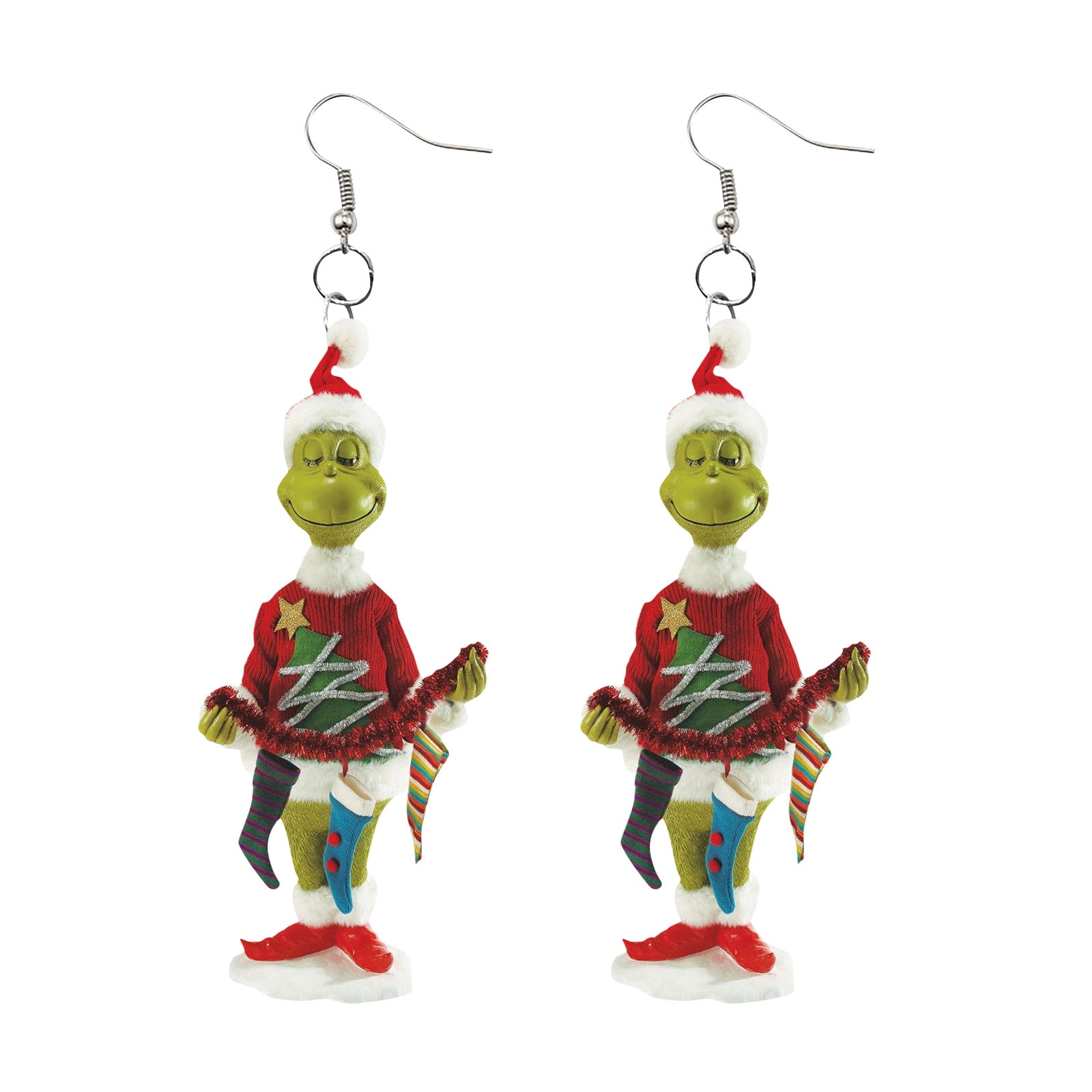 Christmas Festive 1 Pair Cute Cartoon Earrings Gift For Women Girl